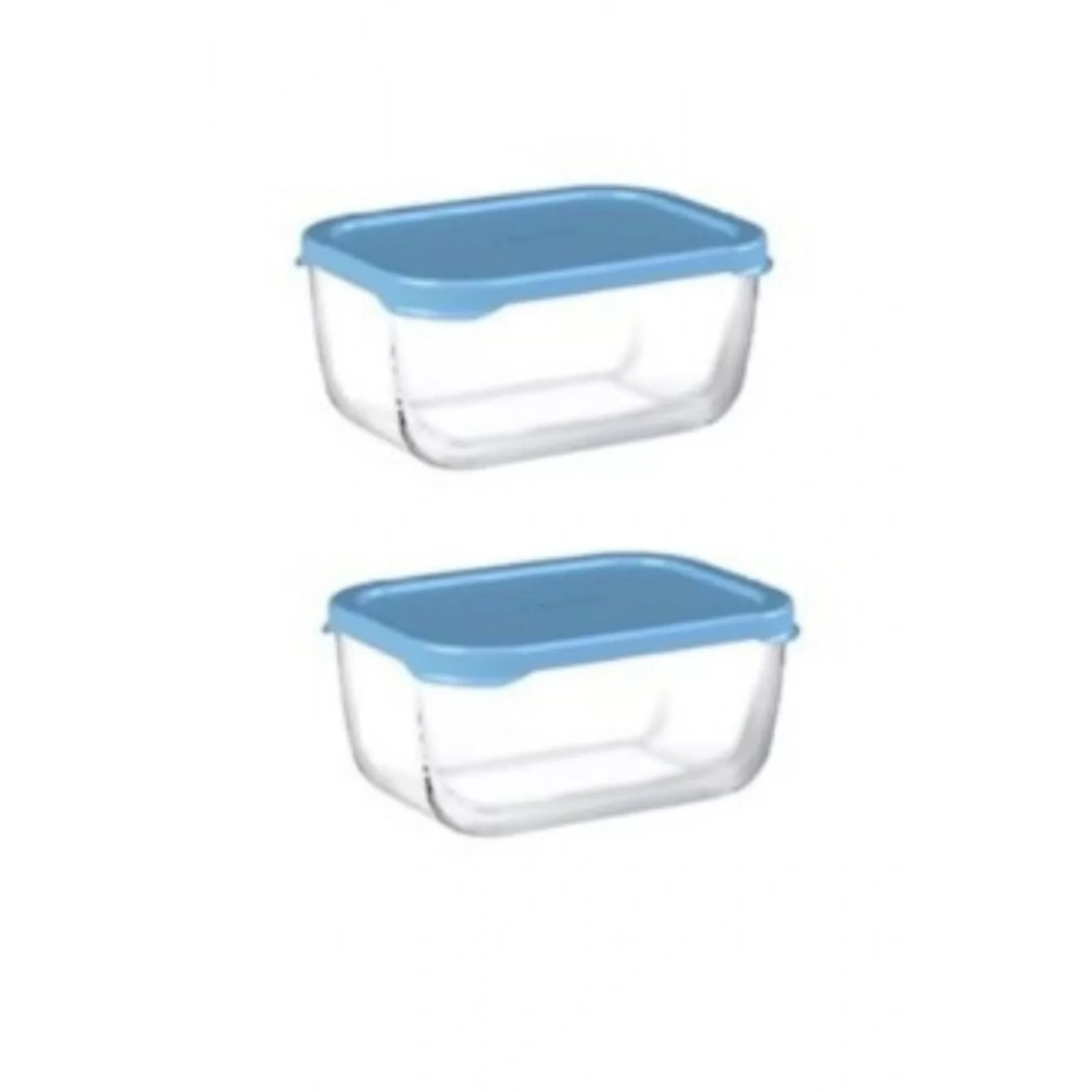 Paşabahçe 53733 Snow Box Kapaklı Saklama Kabı Mavi 420 Cc 2li