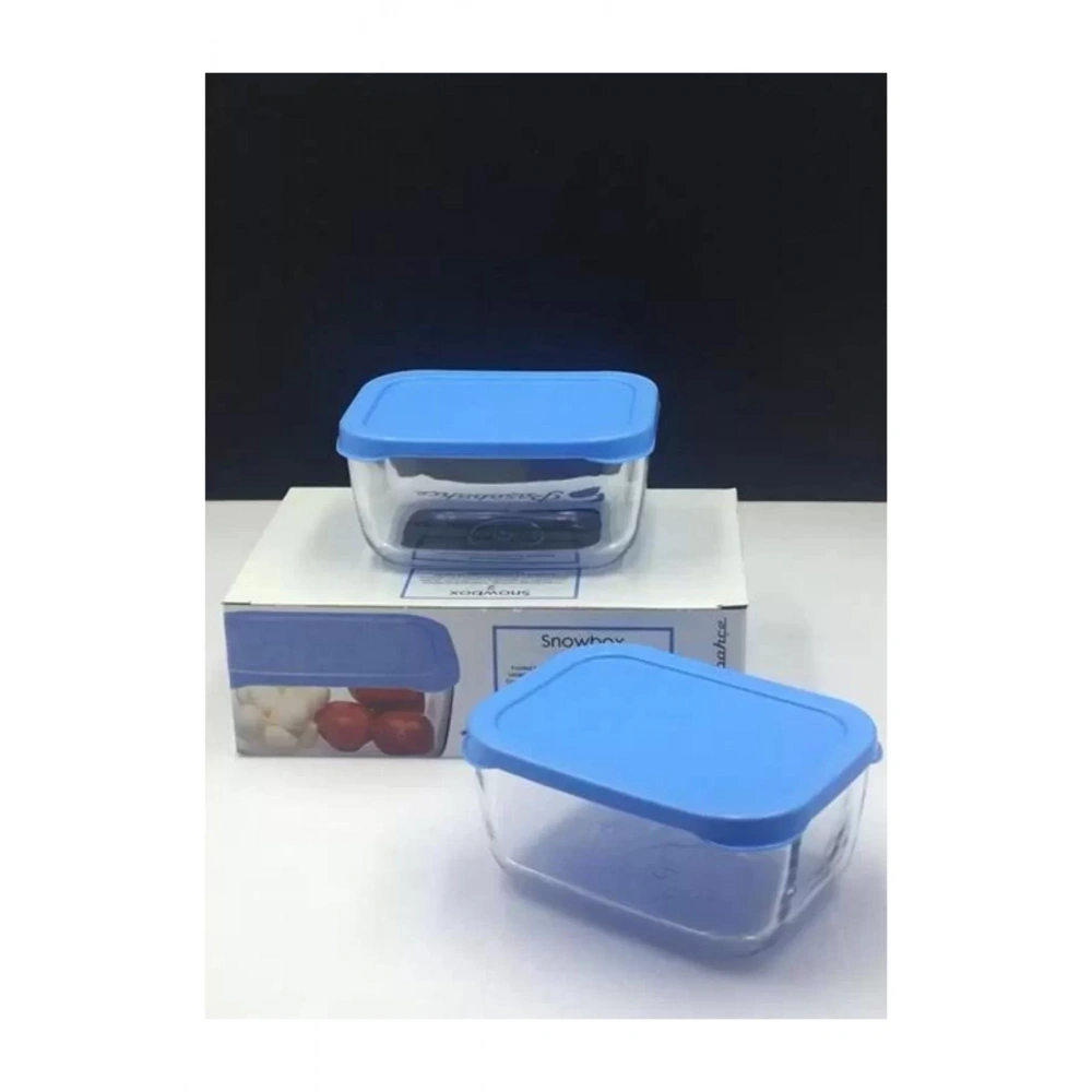 Paşabahçe 53733 Snow Box Kapaklı Saklama Kabı Mavi 420 Cc 2li