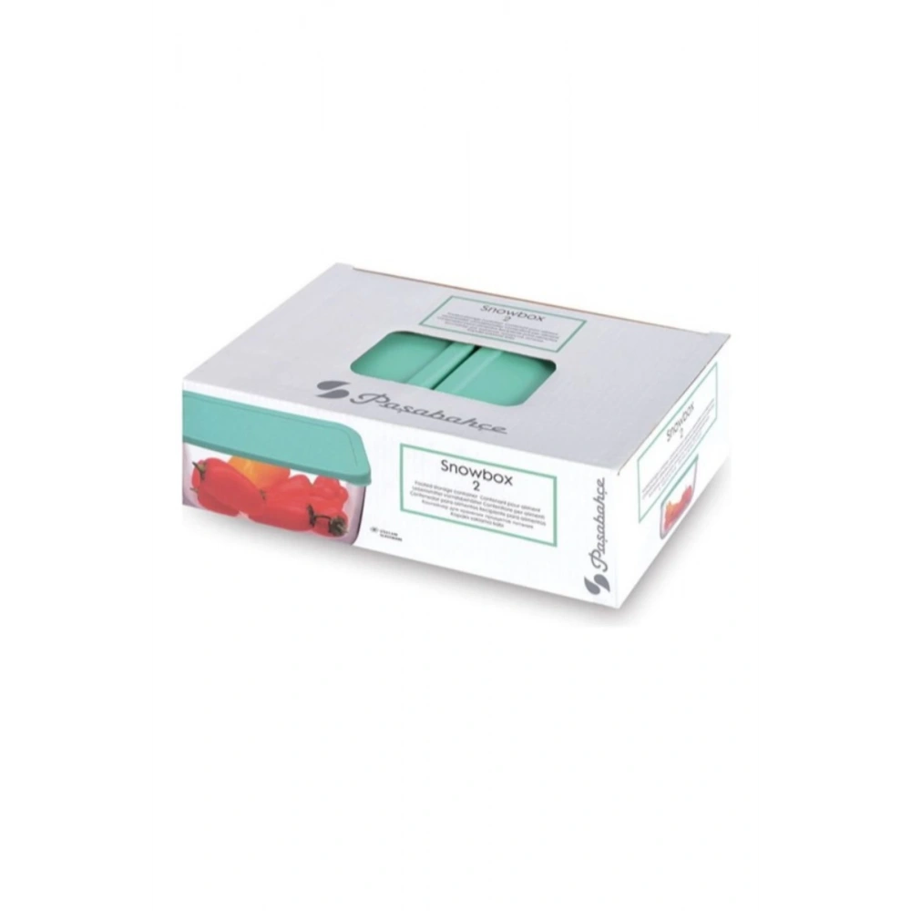 Paşabahçe 53733 Snow Box Saklama Kabı Yeşil 420 Cc 2li