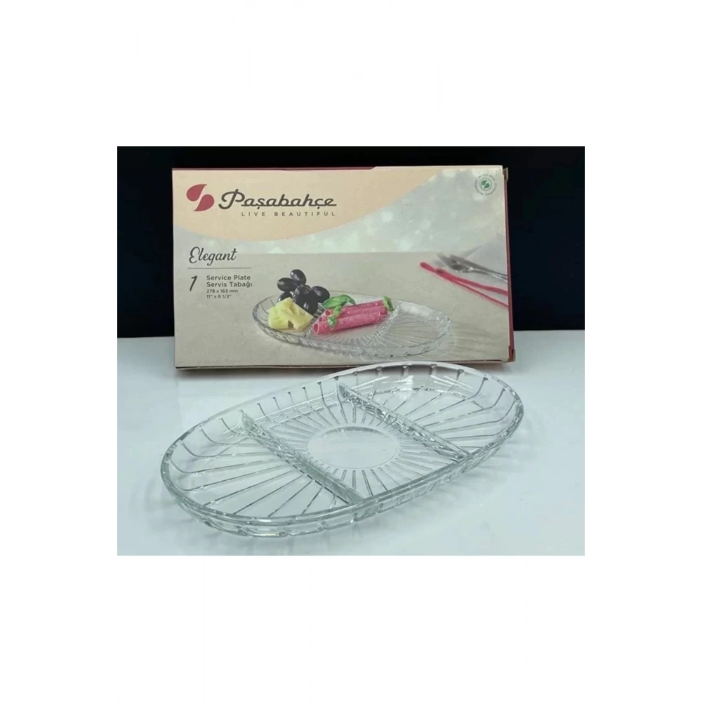 Paşabahçe 54903 Elegant Bölmeli Kayık Tabak 16x28 Cm