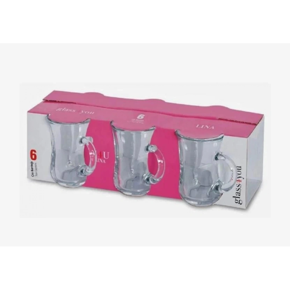 Paşabahçe 55783 Lina G4u kulplu Çay Bardağı 140 Cc 6lı