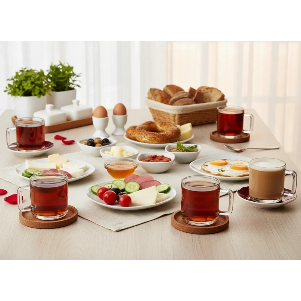 Paşabahçe 55833 Bricks Cam Kulplu Çay Kupası 250 Cc 6lı