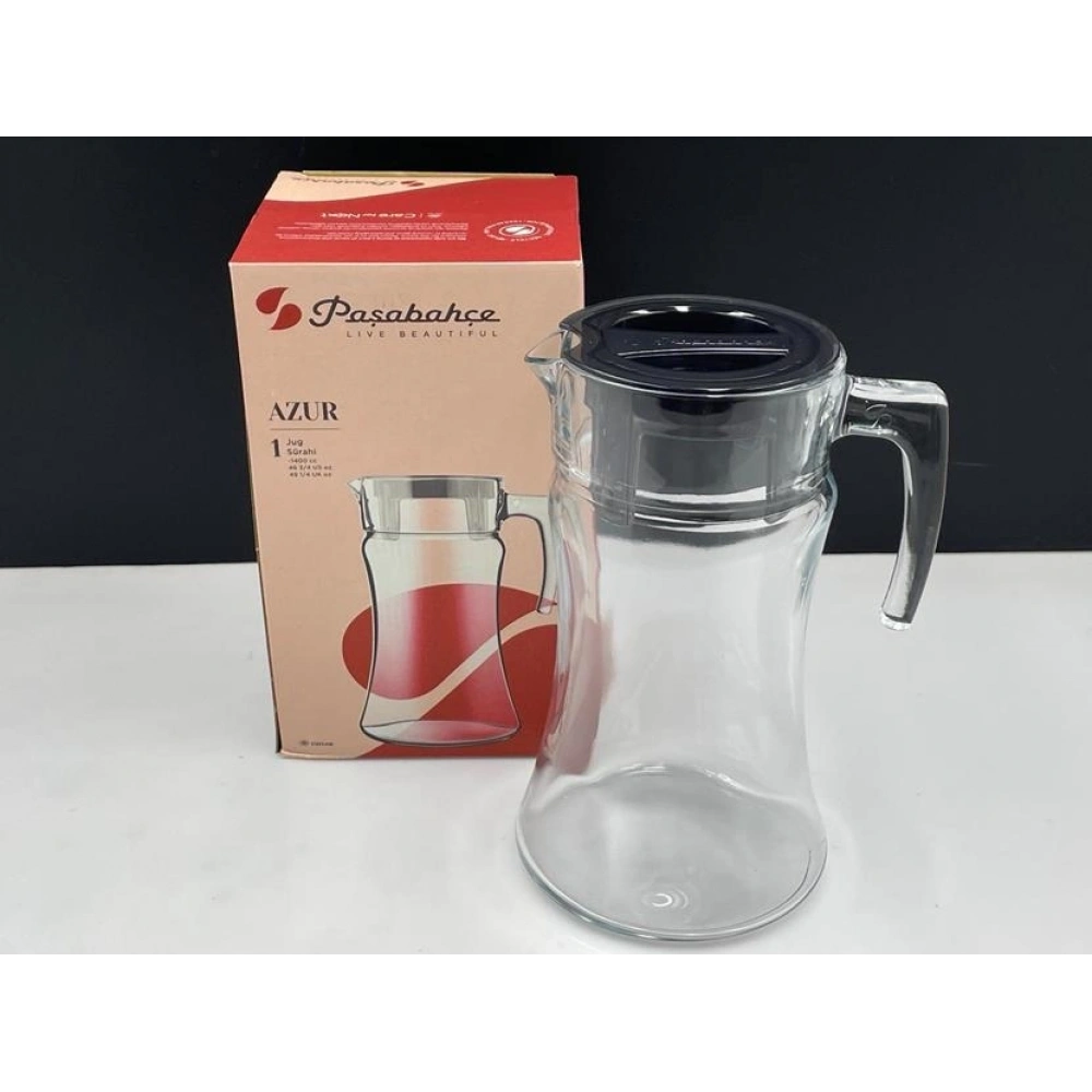 Paşabahçe Azur Gri Kapaklı Cam Sürahi 1400 Cc