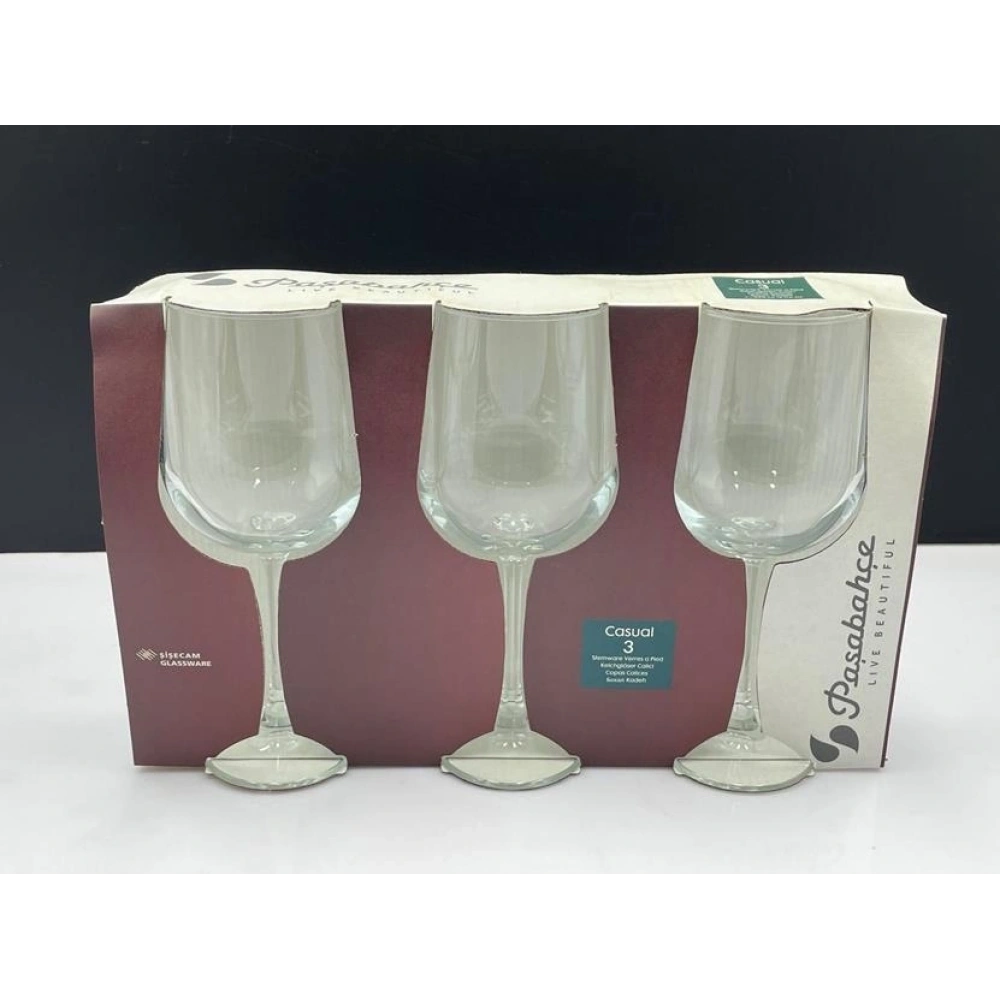 Paşabahçe Casual Cam Kadeh 370 Cc 3lü