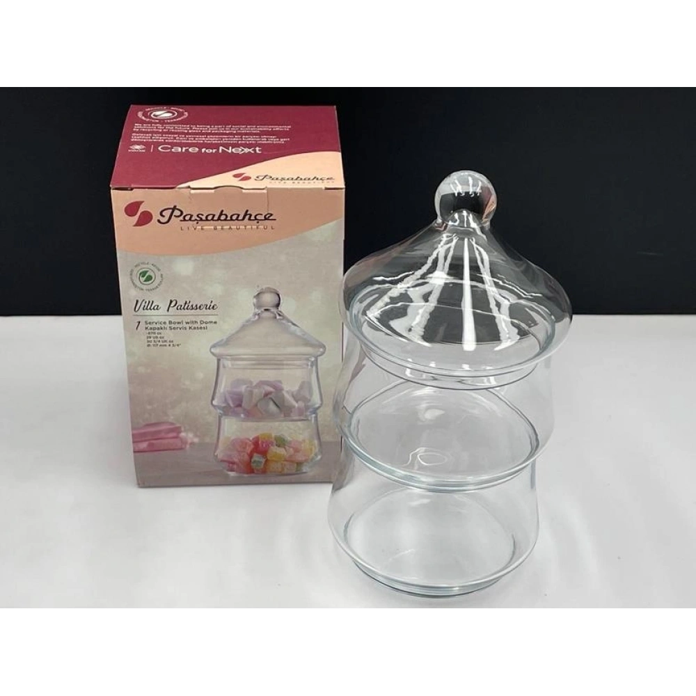 Paşabahçe Villa Patisserie Kapaklı Cam Kase Seti 870 Ml