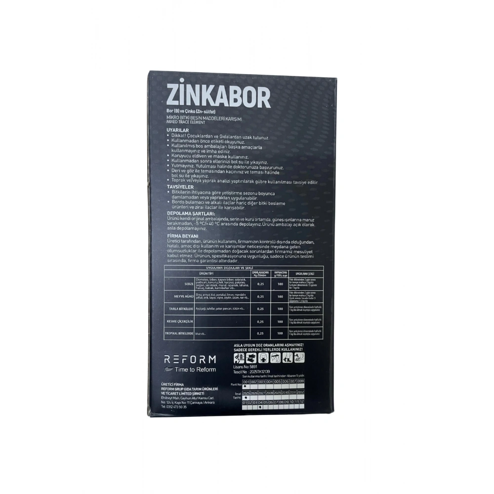 Zinkabor Ec Fertilizer Mikro Elementli Granül Gübre 1 Kg