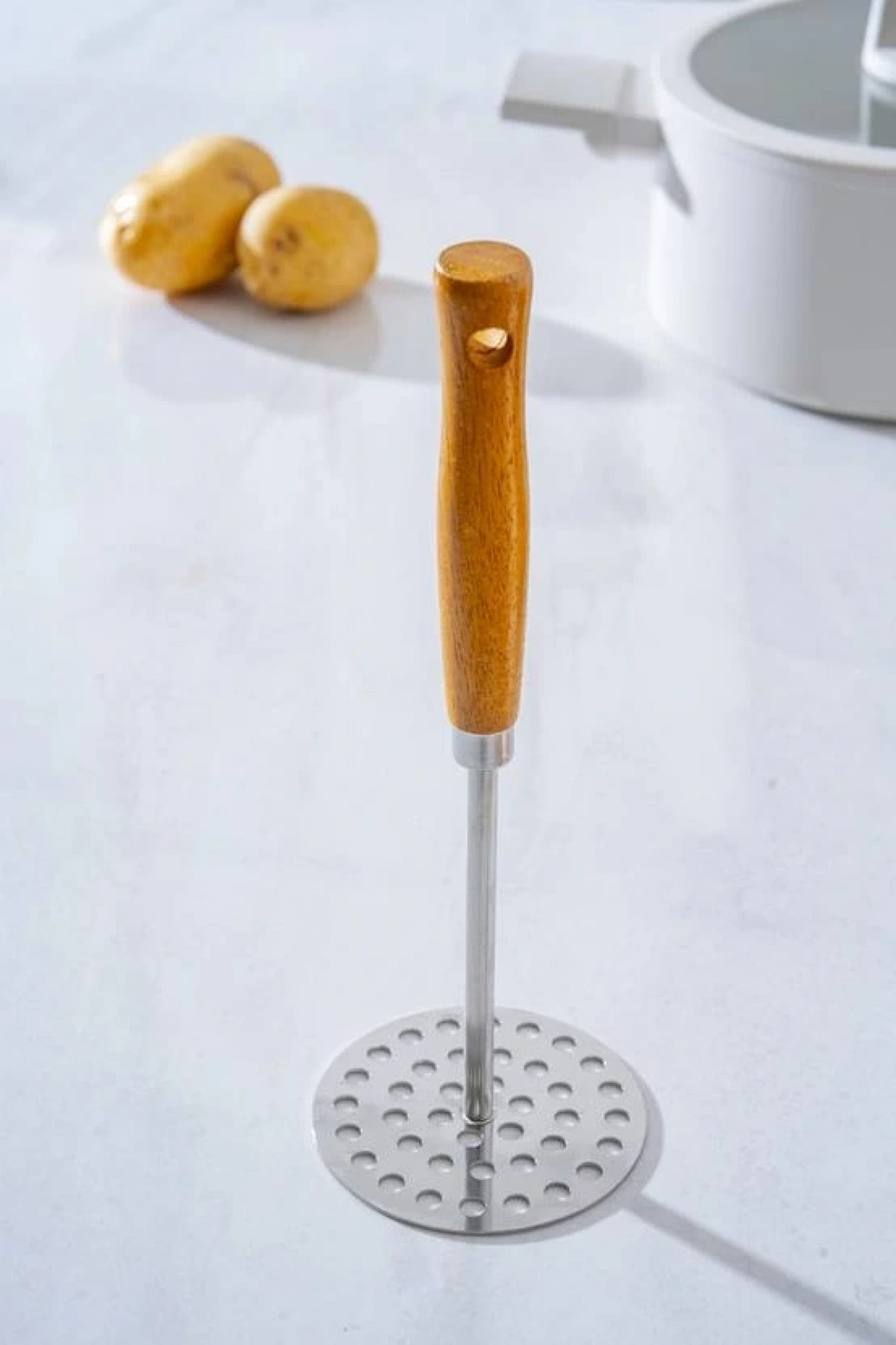 Acar Ahşap Saplı Çelik Patates Ezici