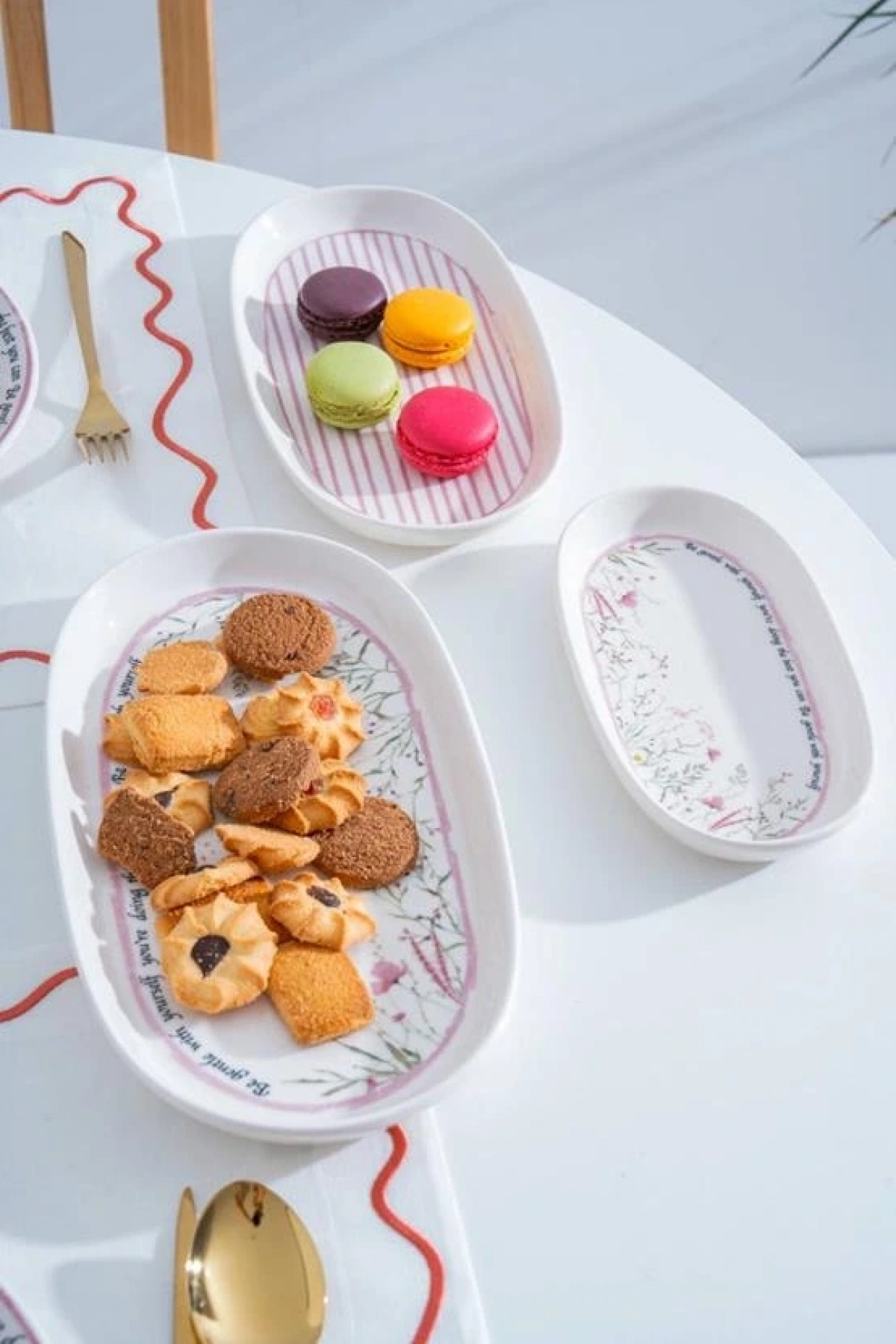 Acar HCA9087 Laila Desenli Seramik Kayık Tabak 3lü