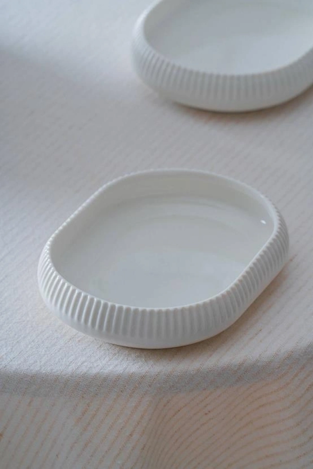 Acar Linea Porselen Oval Beyaz Tabak 14x10x3 Cm