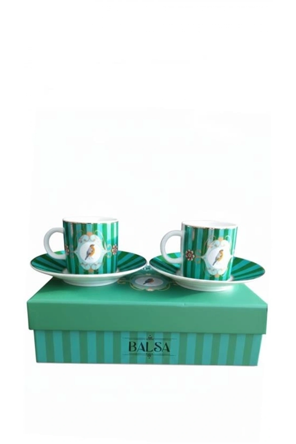 Balsa Yeşil Porselen Kahve Seti 2li