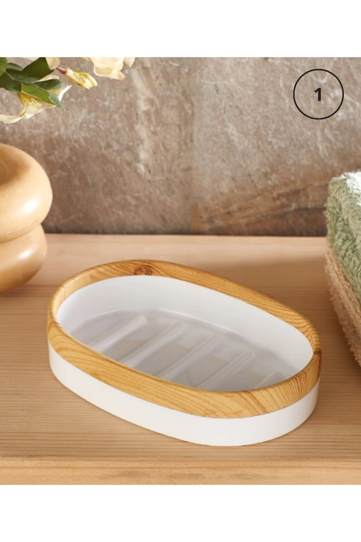 Barones 29003 Plastik Oval Katı Sabunluk 9x13x3cm 1 Adet