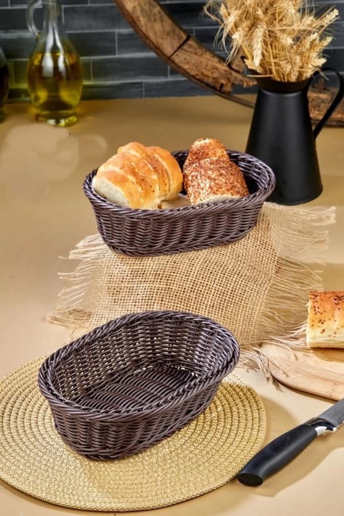 Cok Hasır Ekmek Sepeti