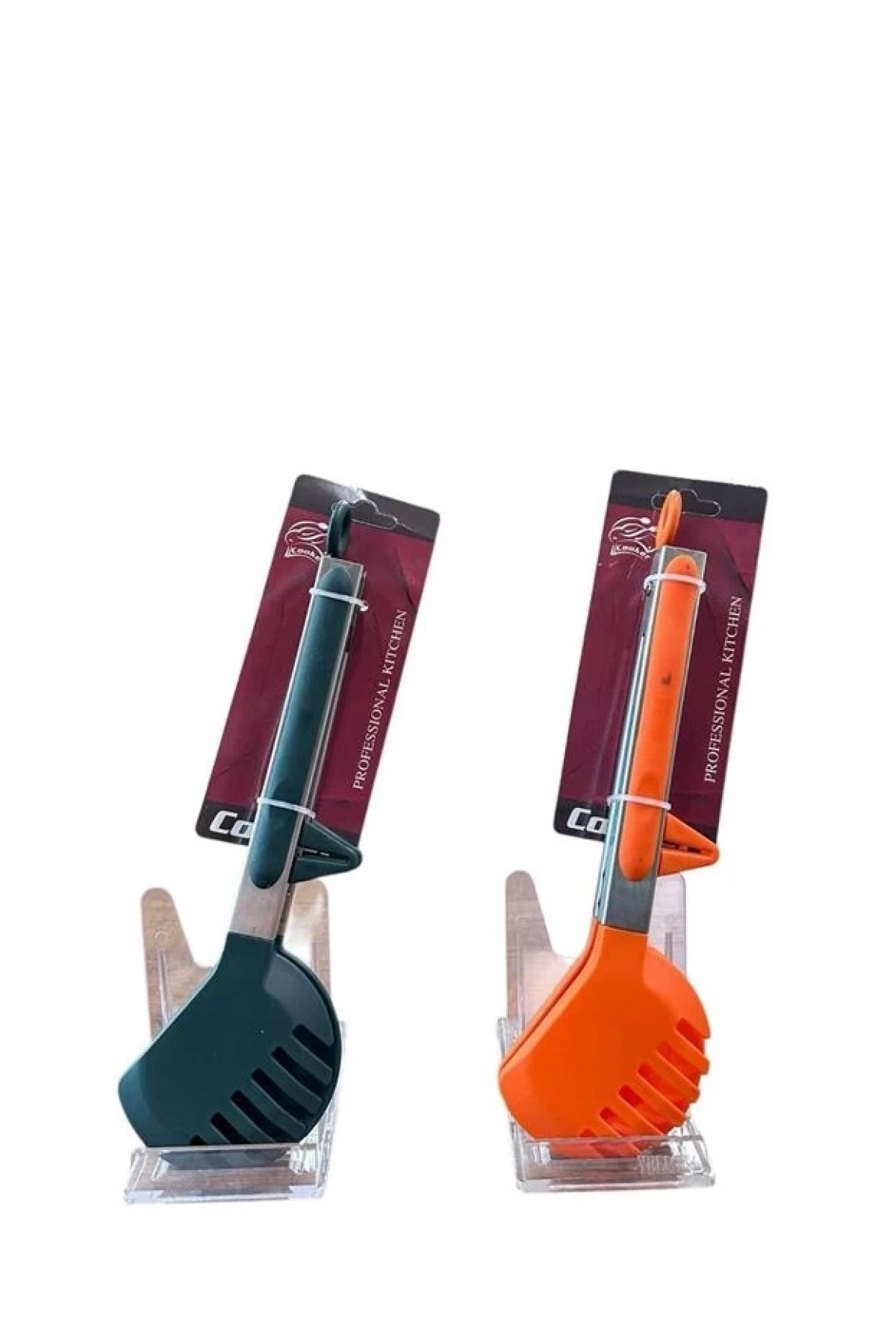 Cooker Renkli Çelik & Silikon Servis Maşası