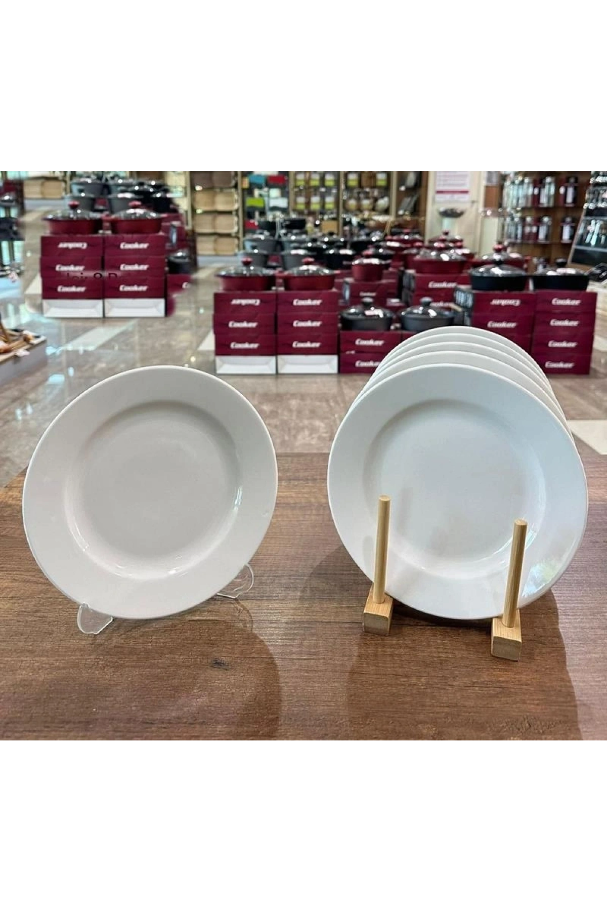 Cooker Beyaz Renk Porselen Pasta Tabağı 19 Cm 6lı
