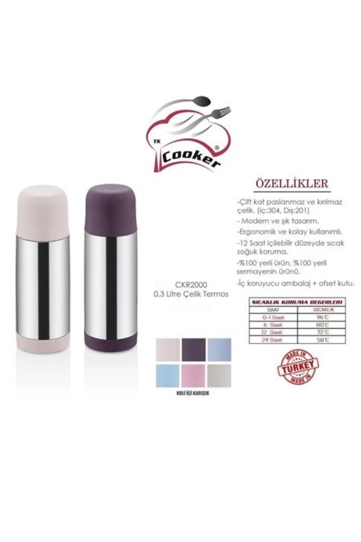Cooker Ckr2000 Çelik Termos 300 Cc
