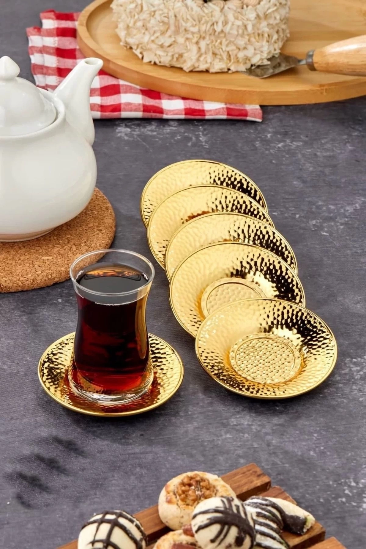 Cooker Ckr3579 Dövme Desenli Çay Tabağı 6lı