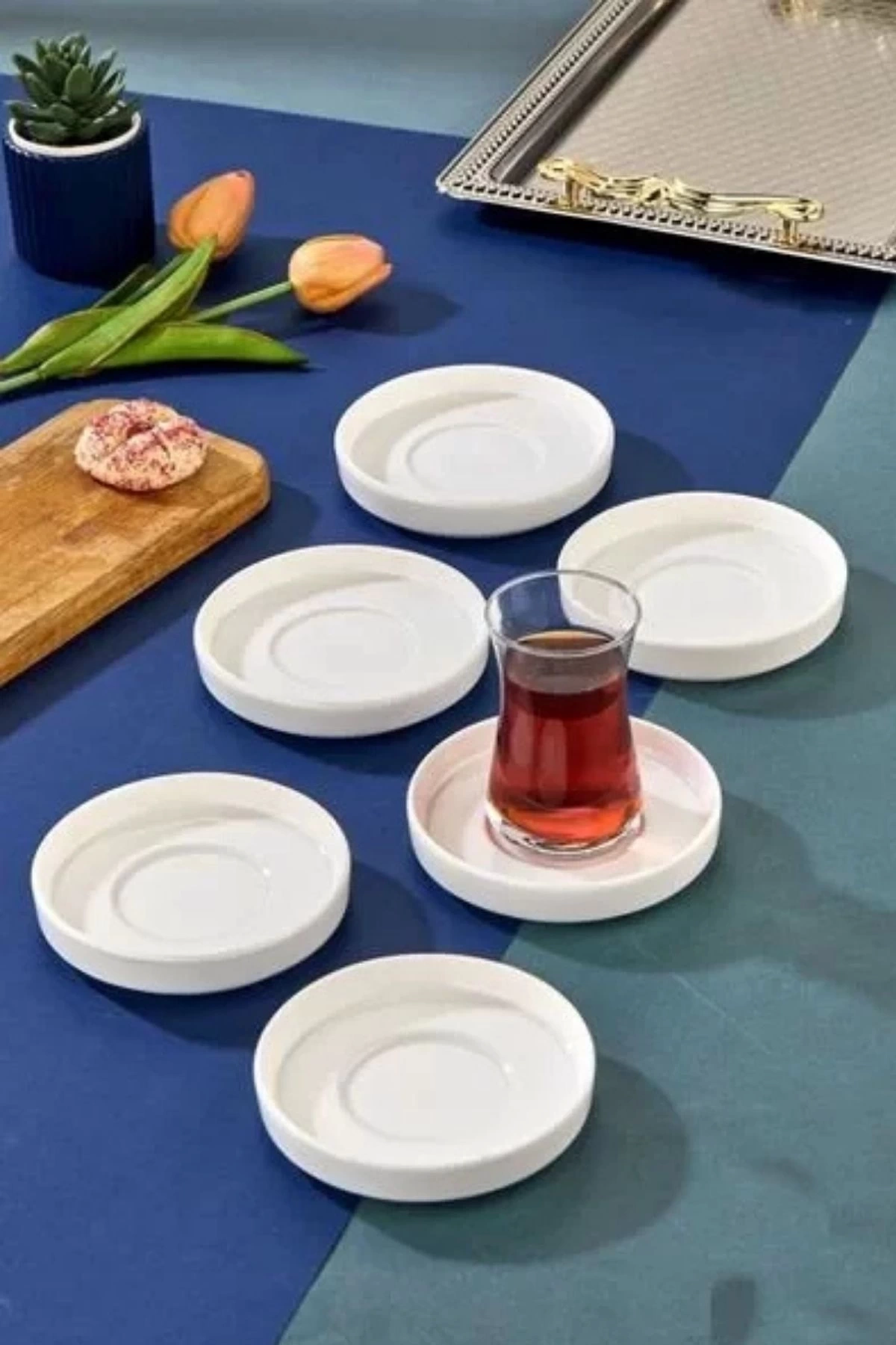 Cooker Ckr4151 Beyaz Porselen Çay Tabağı 6lı