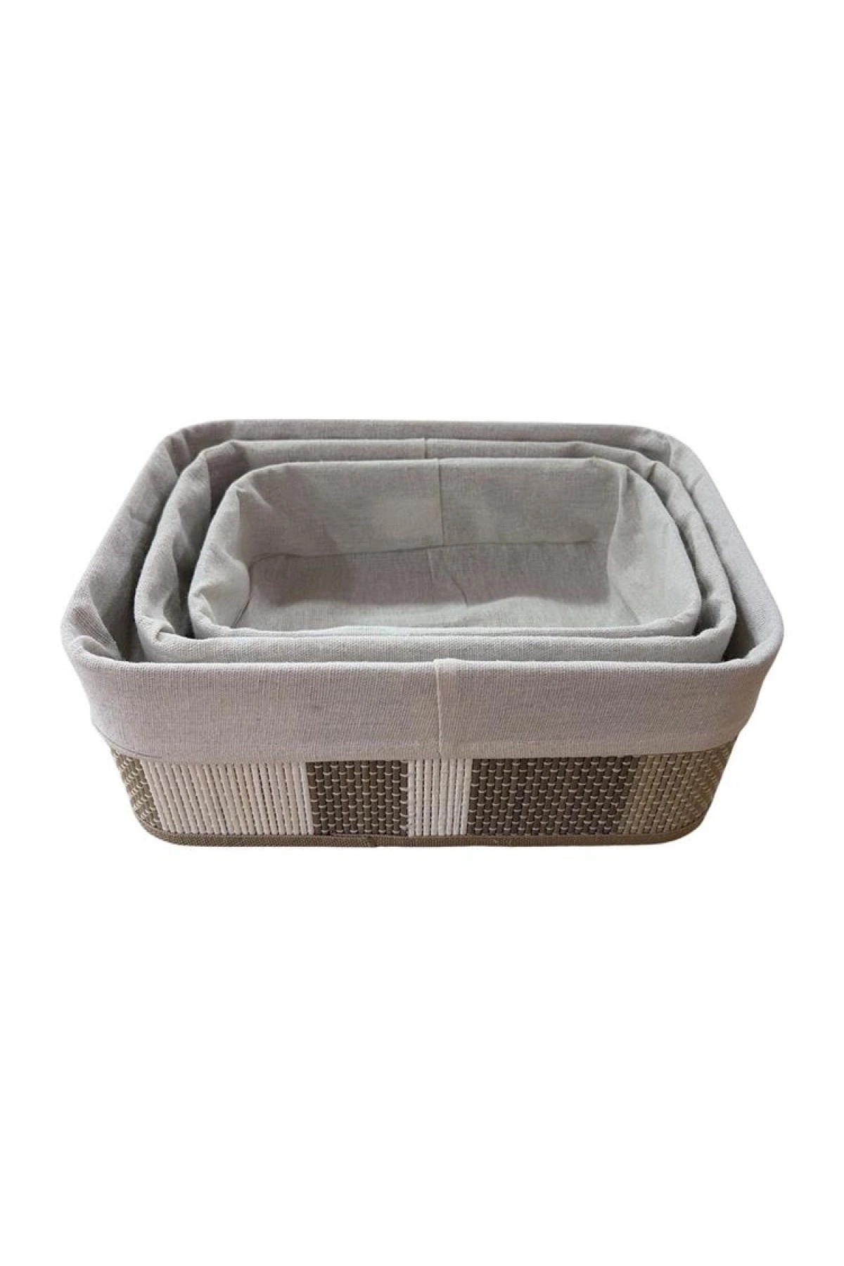 Cooker Dikdörtgen Sepet Seti 3lü 30x20x12 Cm