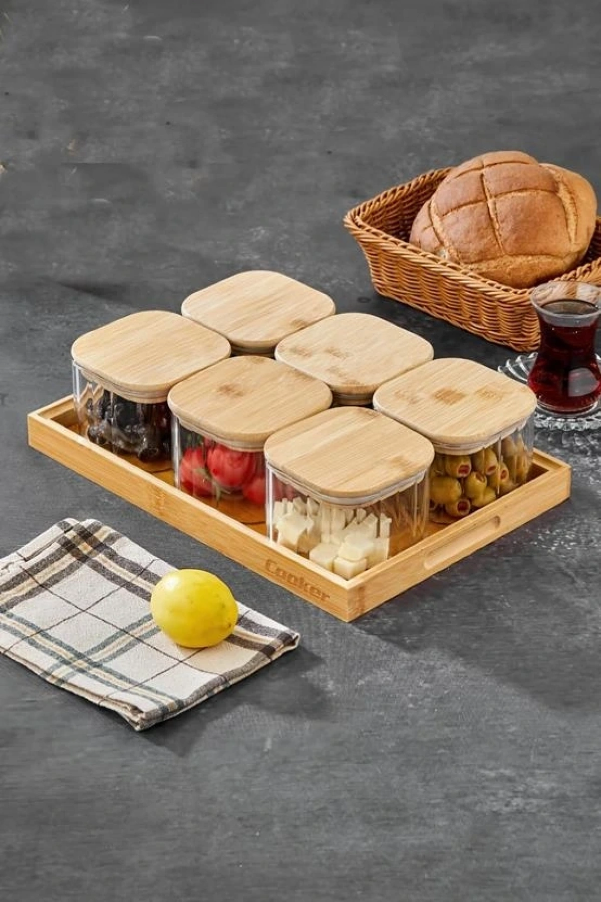 Cooker Porselen 6lı Cam Kahvaltılık Seti