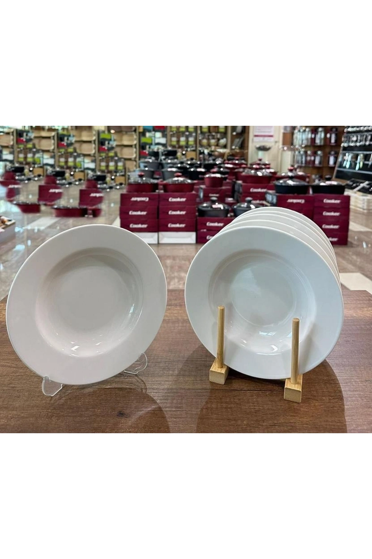 Cooker Porselen Beyaz Yemek Tabağı 20 Cm 6lı