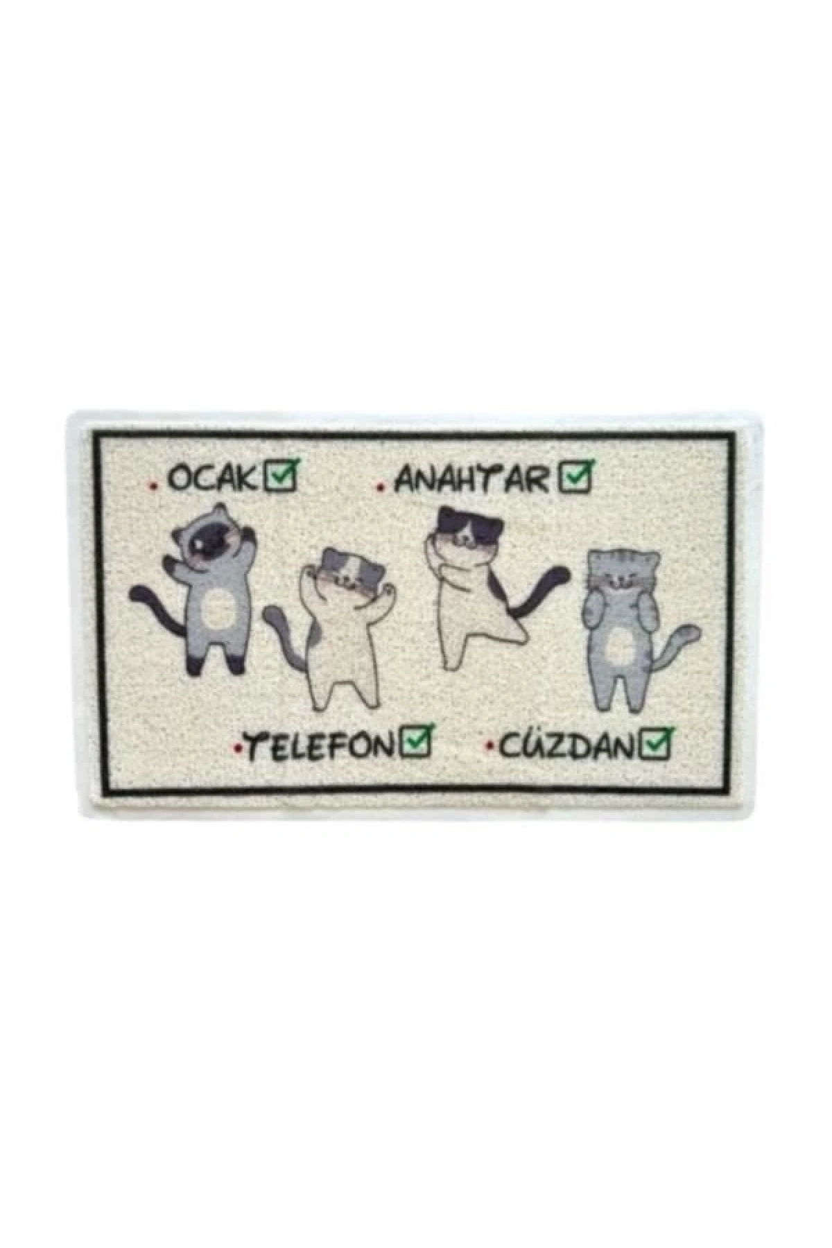 Esonez Unr Pas009 Kedi Desenli Dikdörgen Paspas 45x75