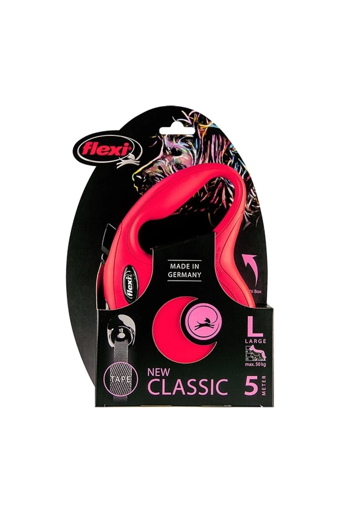 Flexi New Classic L Beden Kırmızı 5mt Şerit Tasma