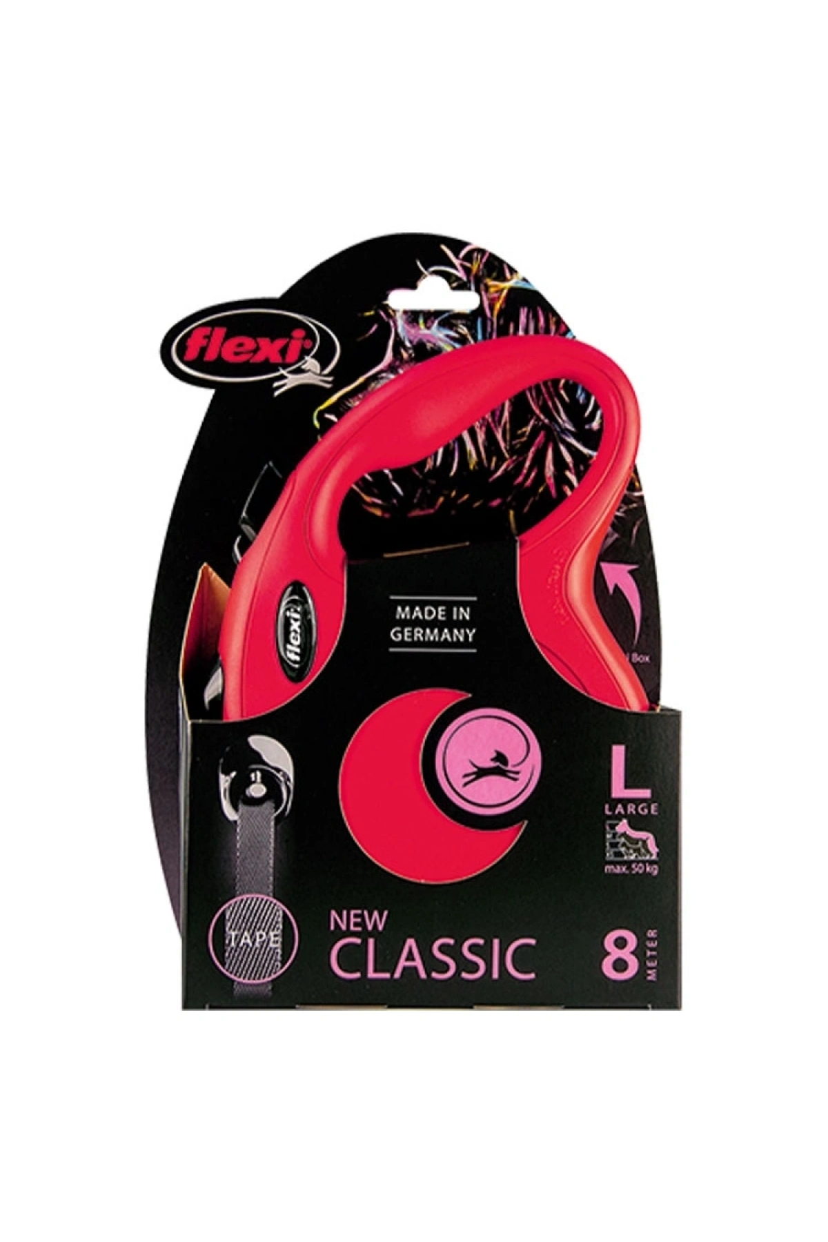 Flexi New Classic L Beden Kırmızı 8mt Şerit Tasma