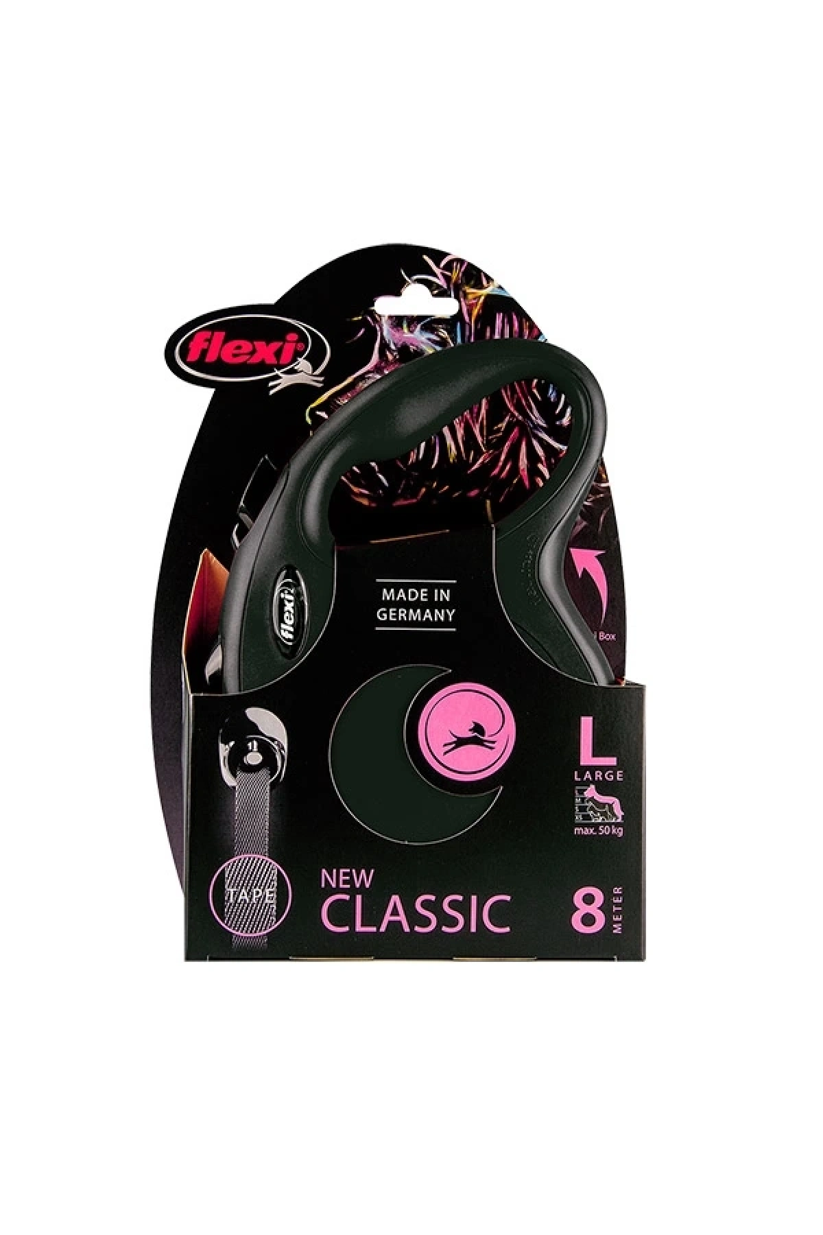 Flexi New Classic L Beden Siyah 8mt Şerit Tasma