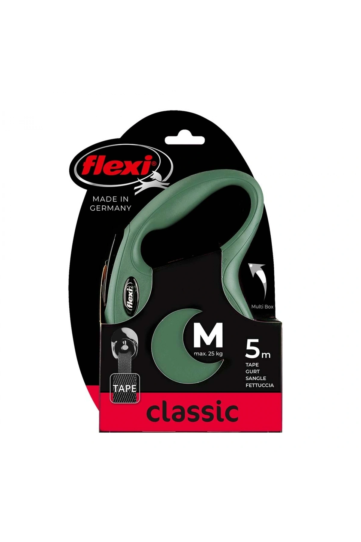 Flexi New Classic M Beden Yeşil 5mt Şerit Tasma