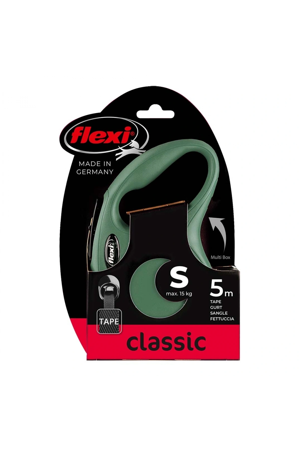 Flexi New Classic S Beden Yeşil 5mt Şerit Tasma