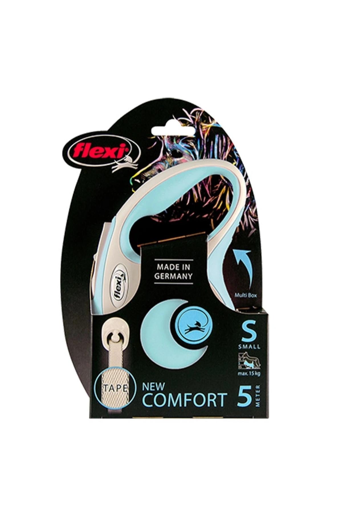Flexi New Comfort S Beden Açık Mavi 5mt Şerit Tasma