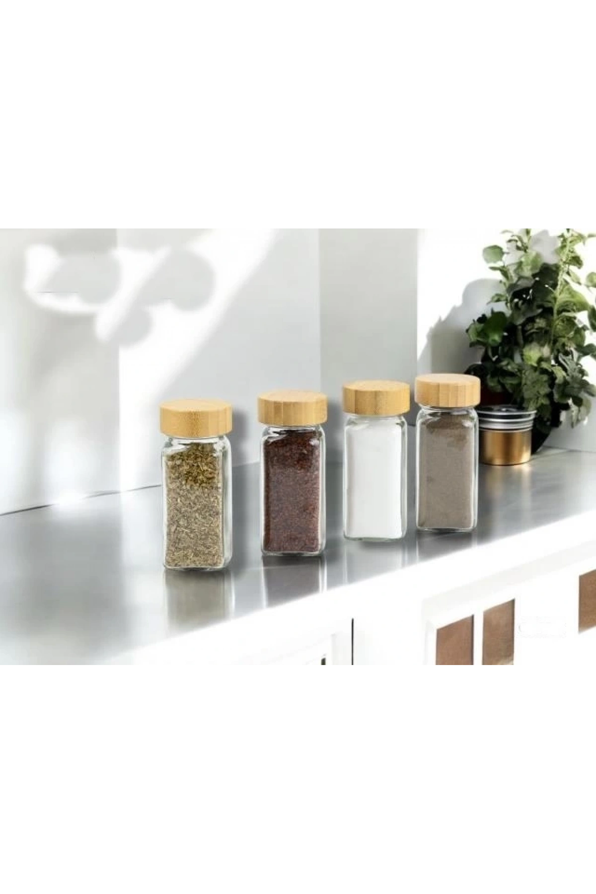 Gnl Bambu Kapaklı Cam Tuzluk