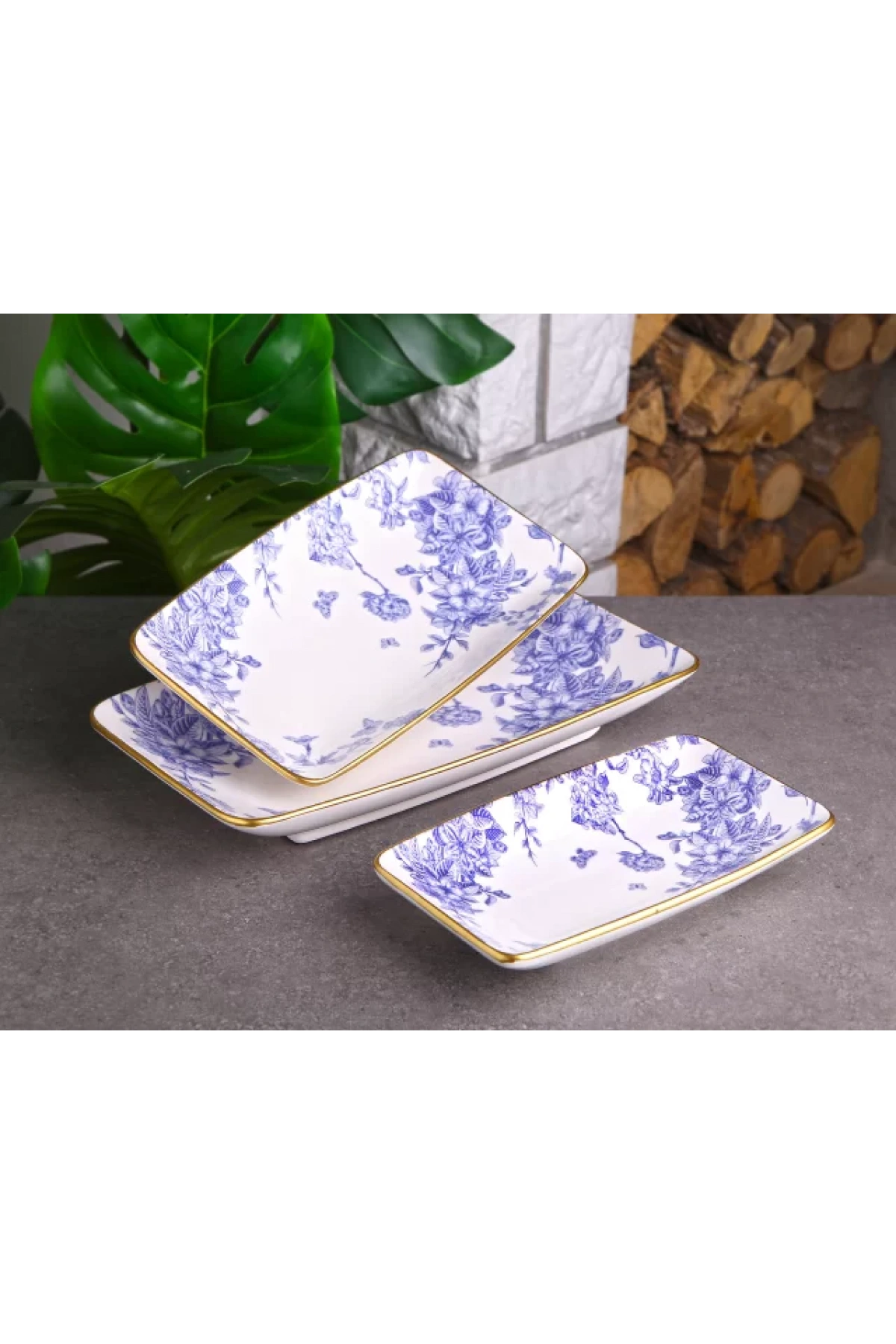 Gönül 4181 Spring Seramik Kayık Tabak 3lü
