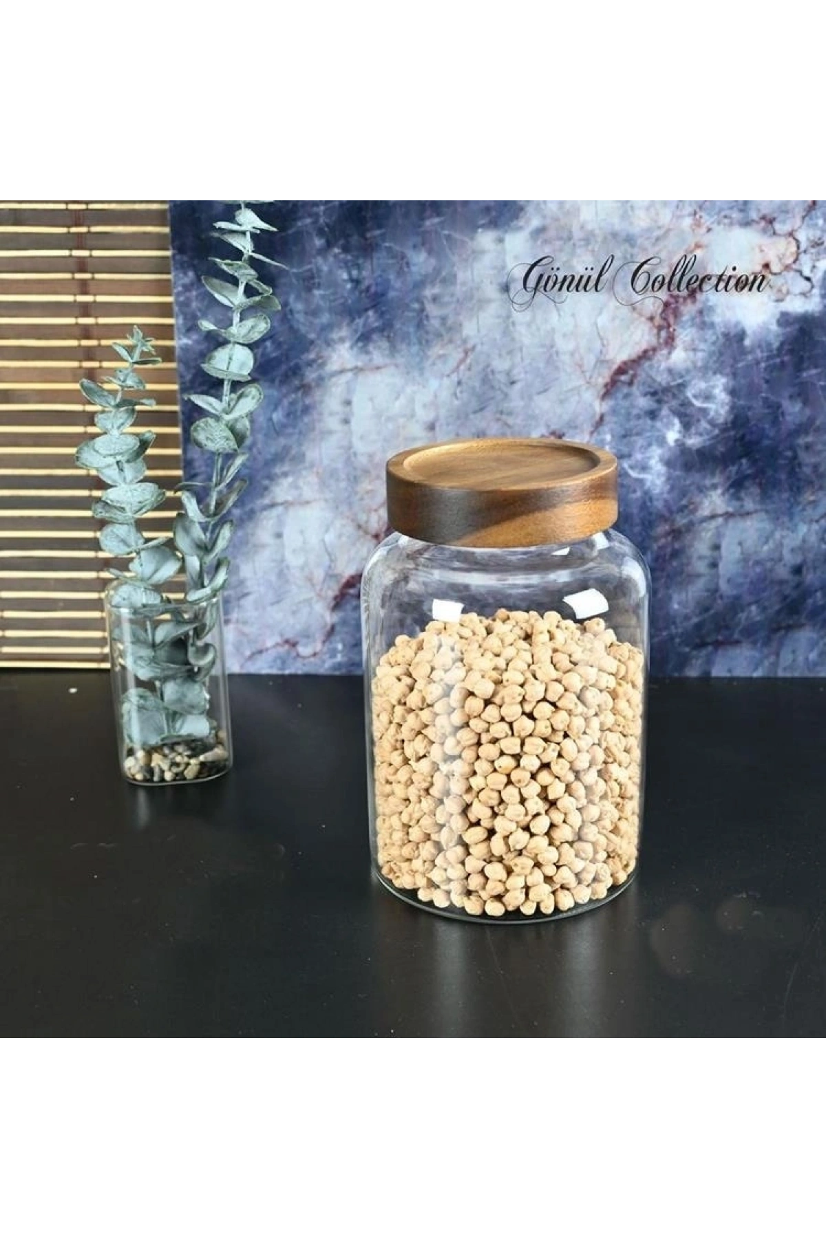 Gönül Mutfak Bambu Kapaklı Cam Kavanoz 13x18 Cm