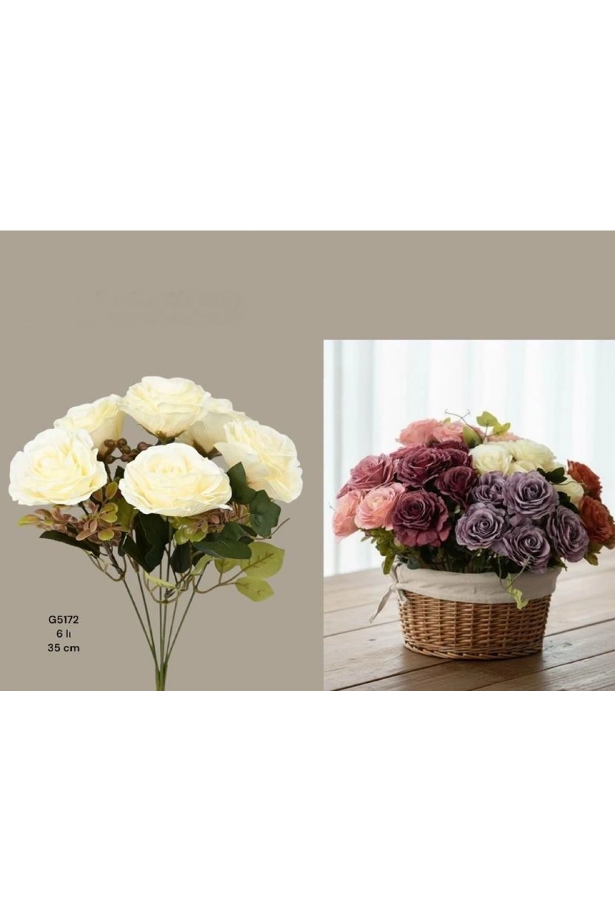 Gönül Mutfak Krem Renk Yapay Çiçek 35 Cm
