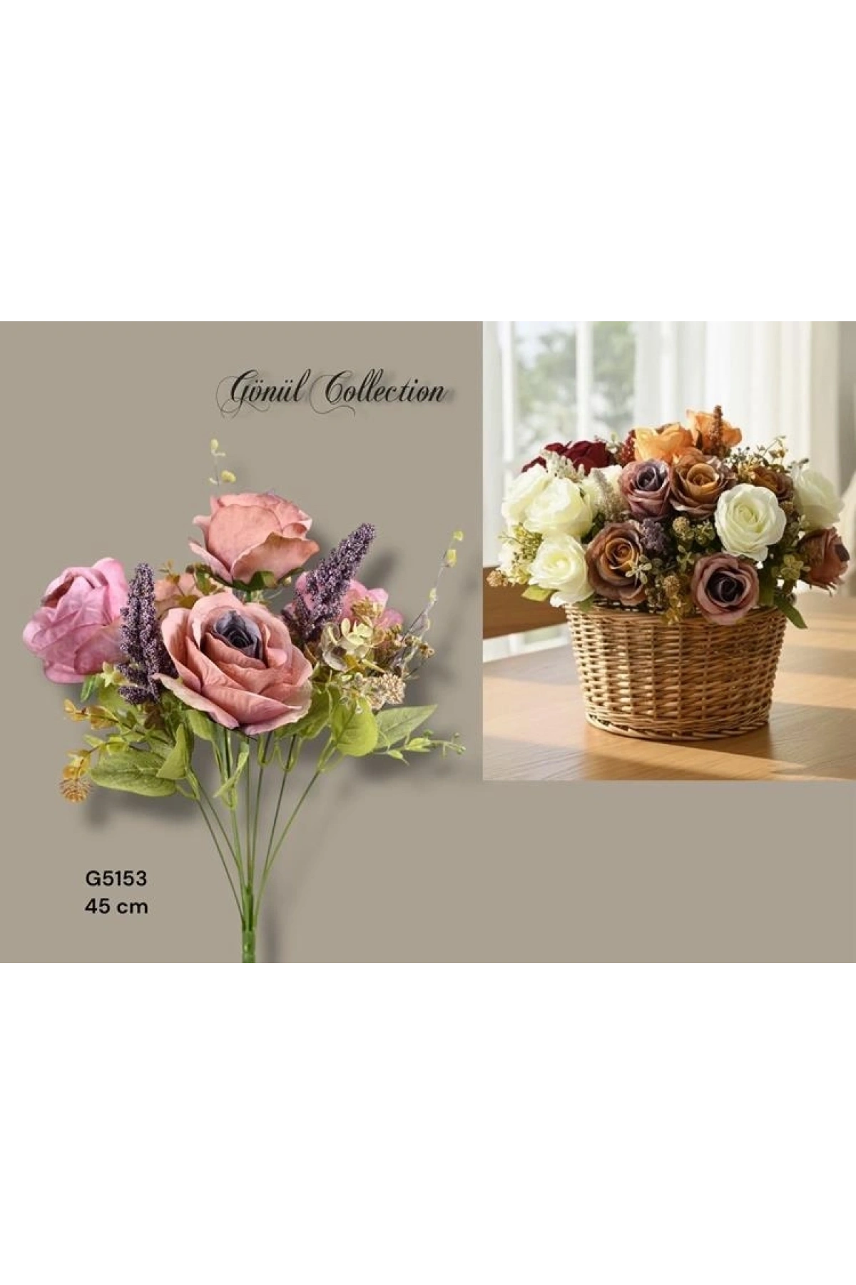 Gönül Mutfak Pembe Yapay Çiçek 45 Cm