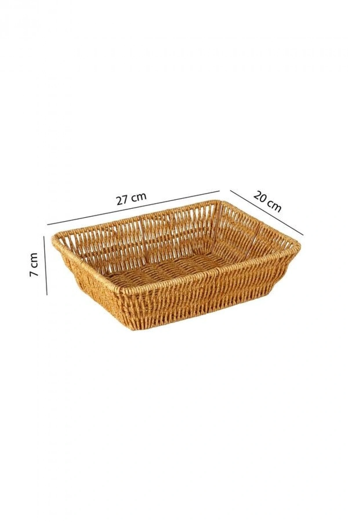 Mien Dikdörtgen Rattan Ekmek Sepeti 27x20x7 cm