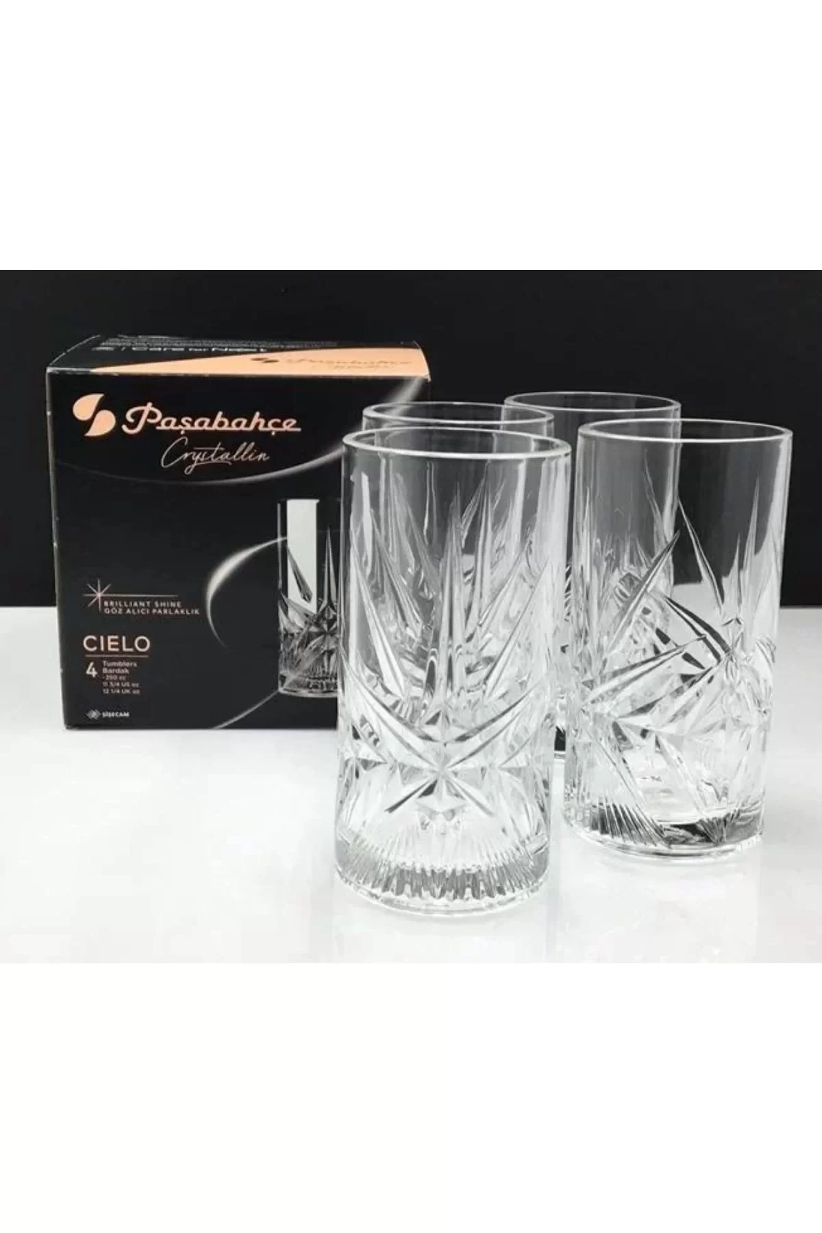 Paşabahçe 68475 Cielo Cam Meşrubat Bardağı 350cc 4 Lü