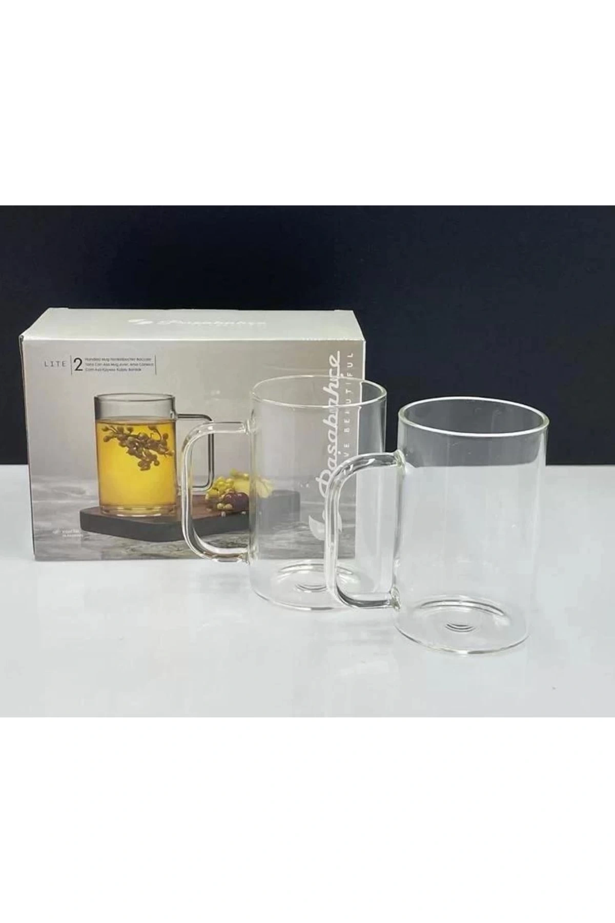 Paşabahçe D004 Lite Borosilkat Kulplu Çay Kupası 420 Cc 2li