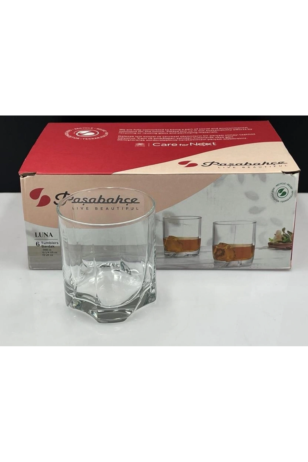 Paşabahçe Luna Cam Viski Bardağı 368 Cc