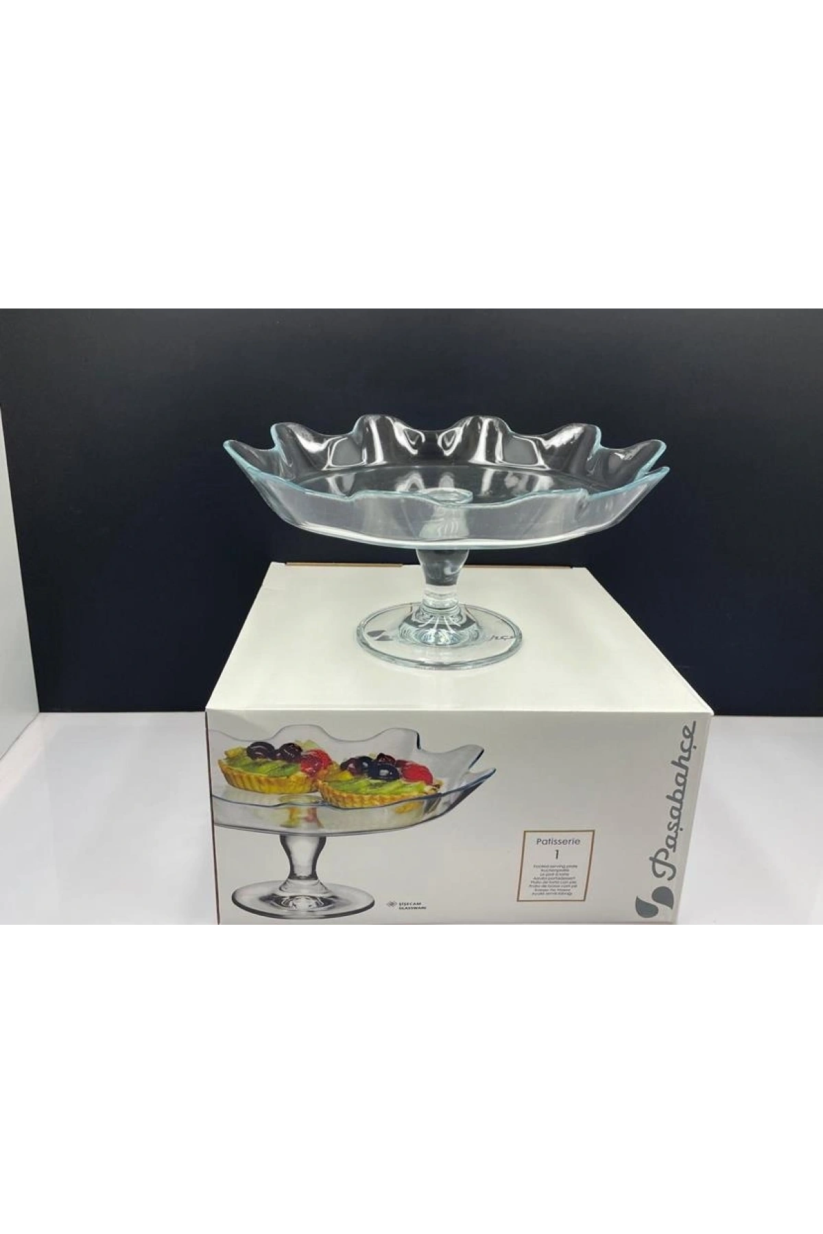Paşabahçe Patisserie Ayaklı Cam Servis Tabağı 32 Cm