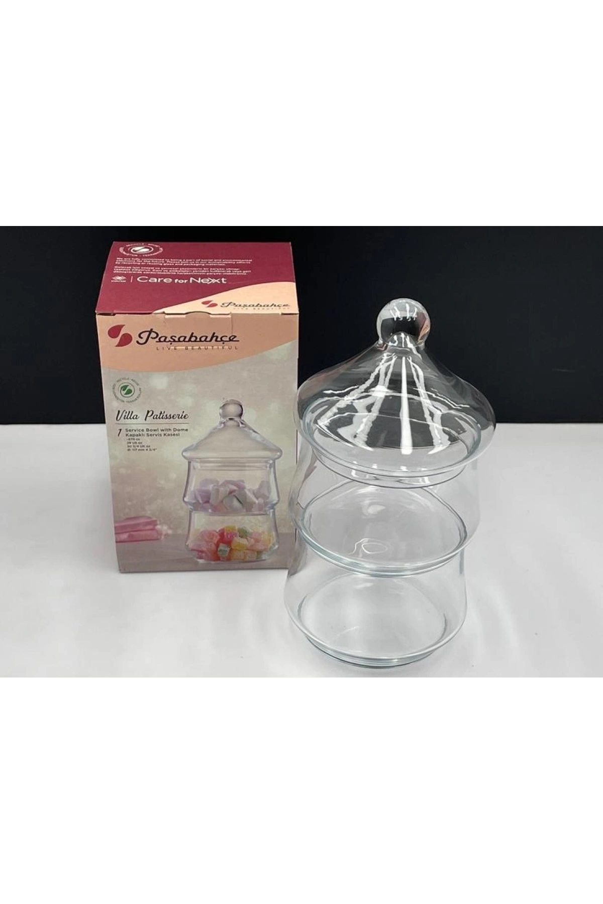 Paşabahçe Villa Patisserie Kapaklı Cam Kase Seti 870 Ml