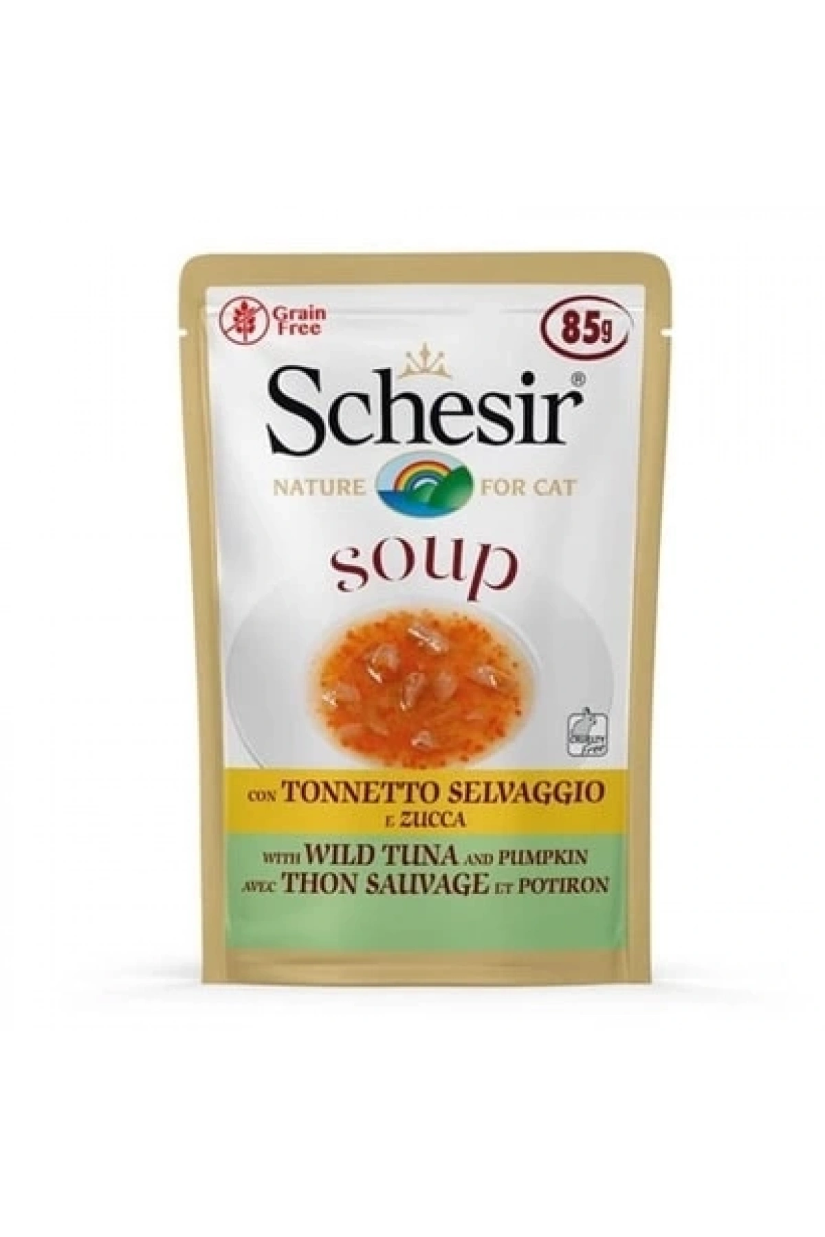 Schesir Soup Ton Balığı İle Bal Kabağı Yetişkin Kedi Çorbası Pouch 85g