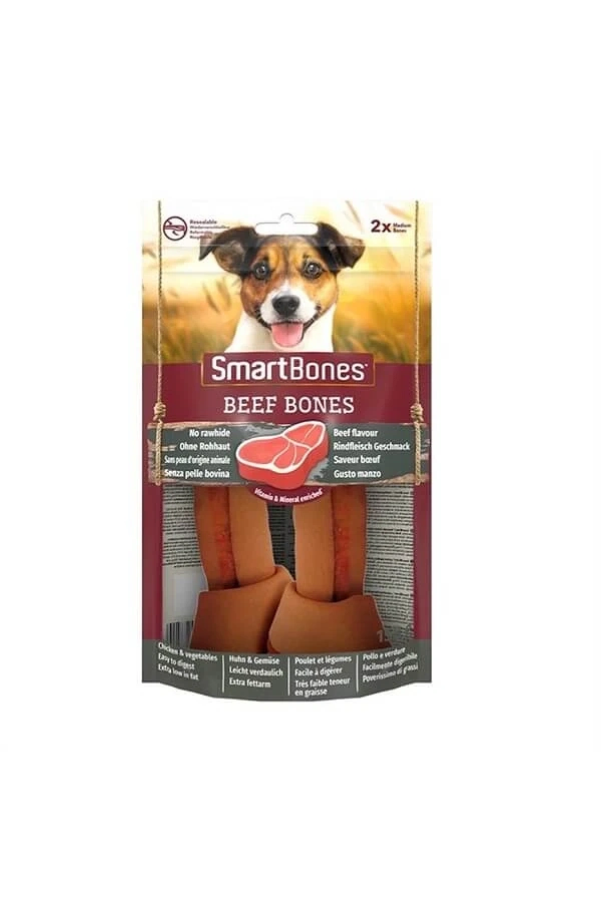 Smartbones Köpek Ödül Kemiği Sığır Etli Medium (2li) 158g