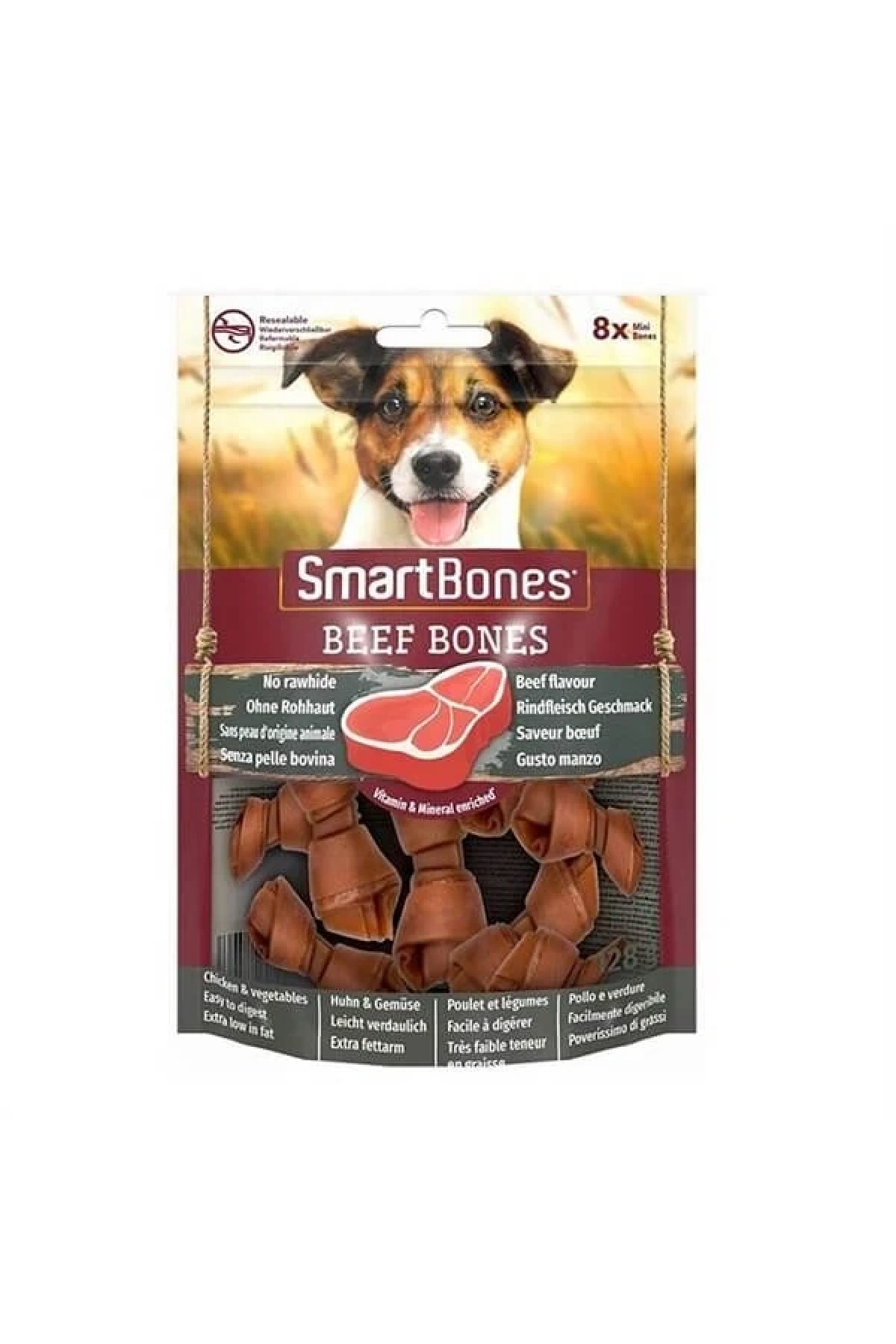 Smartbones Köpek Ödül Kemiği Sığır Etli Mini (8li) 128g