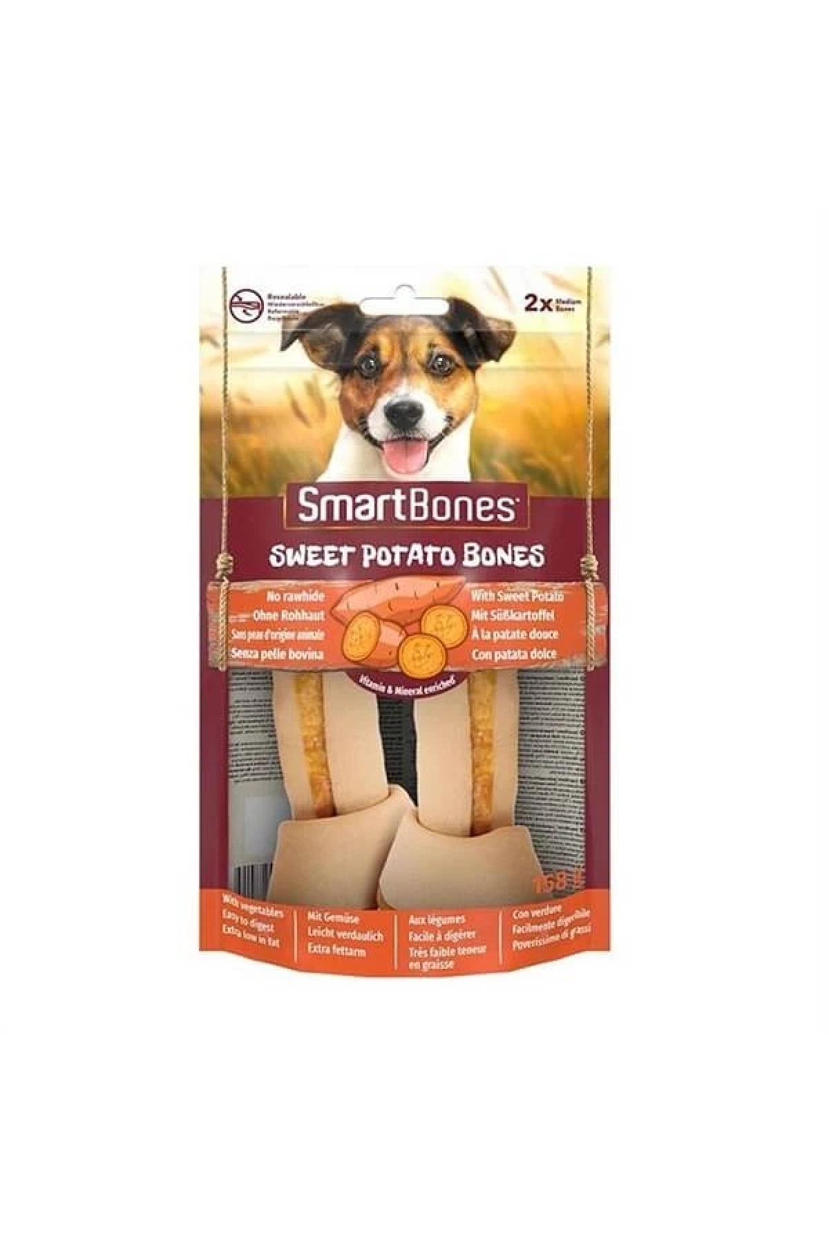 Smartbones Köpek Ödül Kemiği Tatlı Patatesli Medium (2li) 158g