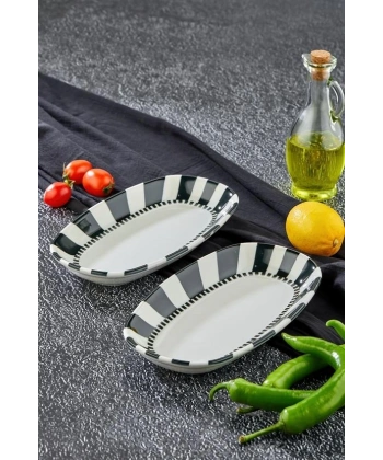 Cooker Porselen Kayık Tabak 2li
