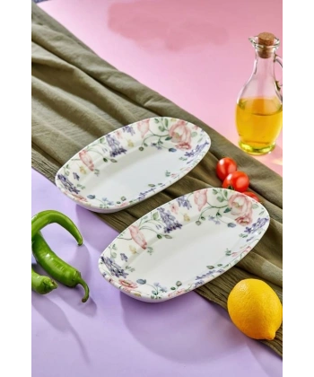 Cooker Porselen Kayık Tabak 24 cm 2li