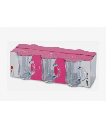 Paşabahçe 55783 Lina G4U Kulplu Çay Bardağı 140 cc 6lı