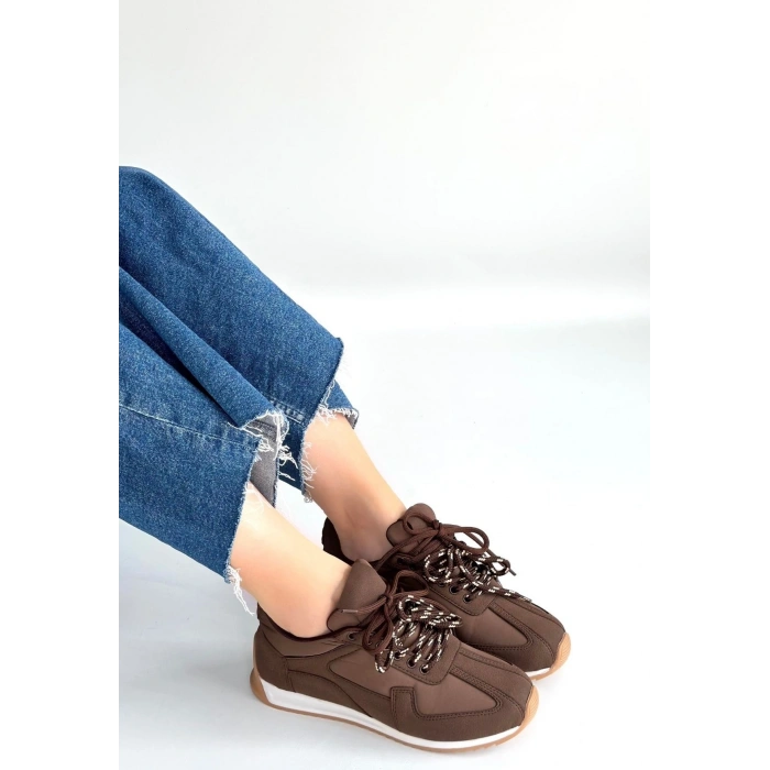 Jeat Kahverengi  Nubuk Bağcıklı Spor Ayakkabı